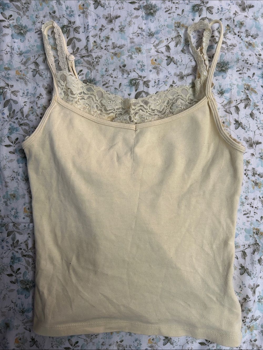 Women’s Lace Trim Camisole Tank Top - Cream